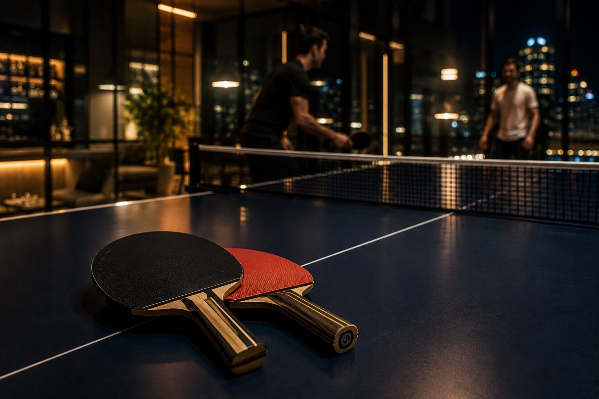 Jucători de tenis de masă în mediul urban