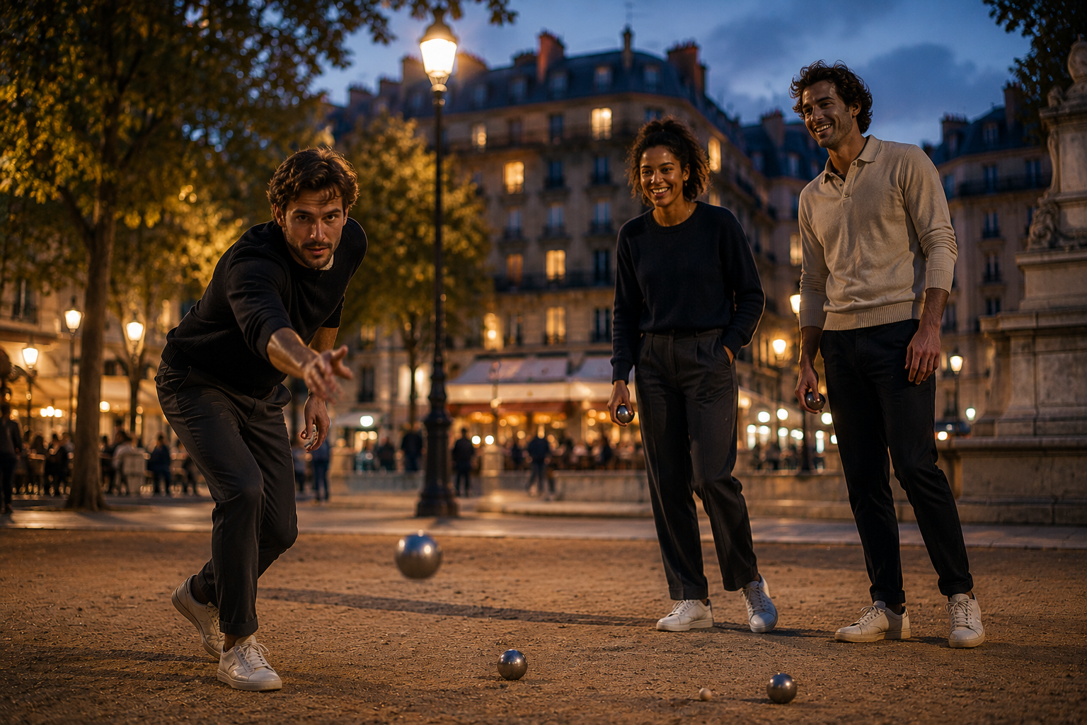 Bile de petanque pe un teren cu nisip